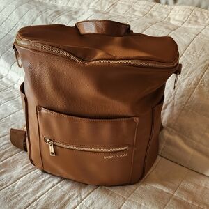 Fawn Design Brown Leather Diaper Bag- The Original